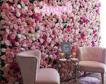 Rose Flower Wall Panel: Silk Backdrop for Wedding, Baby Shower, Salon Decor