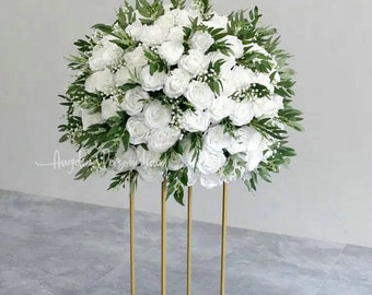 Wedding Flower Ball Table Centrepiece Silk Floral Ball Table Decor Arrangement white Flower Wedding Anniversary Party Table Decor