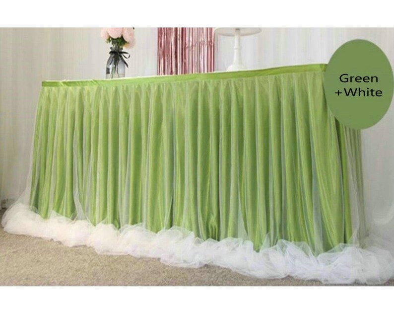 Light Blue Tulle Tutu Table Skirt Extra Long Sheer Table Cloth Etsy