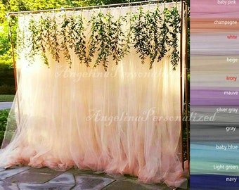 Champagne Tulle Backdrop: Wedding, Bridal Shower, Party Ceremony