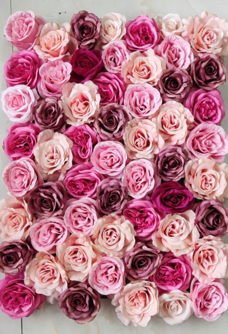 Blush Rose Flower Panels Artificial Green Plant Beauty Salon Etsy