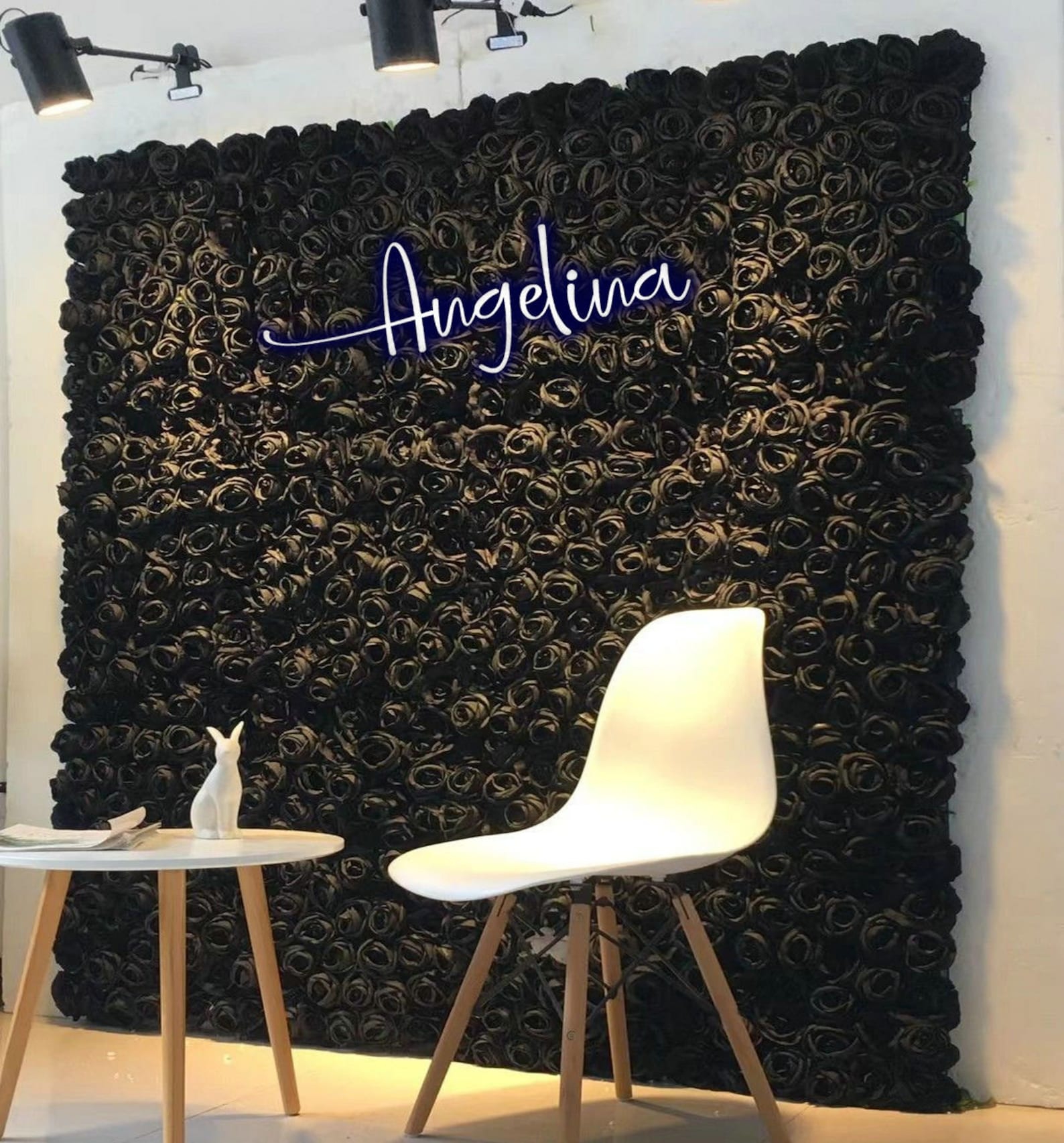 Black Rose Flower Wall Artificial Rose Panels Wall Decor Etsy