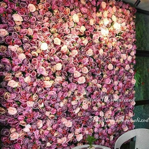 Blush Rose Flower Panels Artificial Green Plant Beauty Salon Wall Decor Flower Wall Flower Backdrop photography Flower style 1