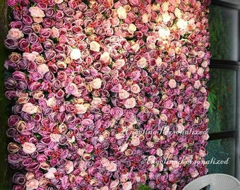 Blush Rose Flower Panels Artificial Green Plant Beauty Salon Wall Decor Flower Wall Flower Backdrop photography Wedding petals