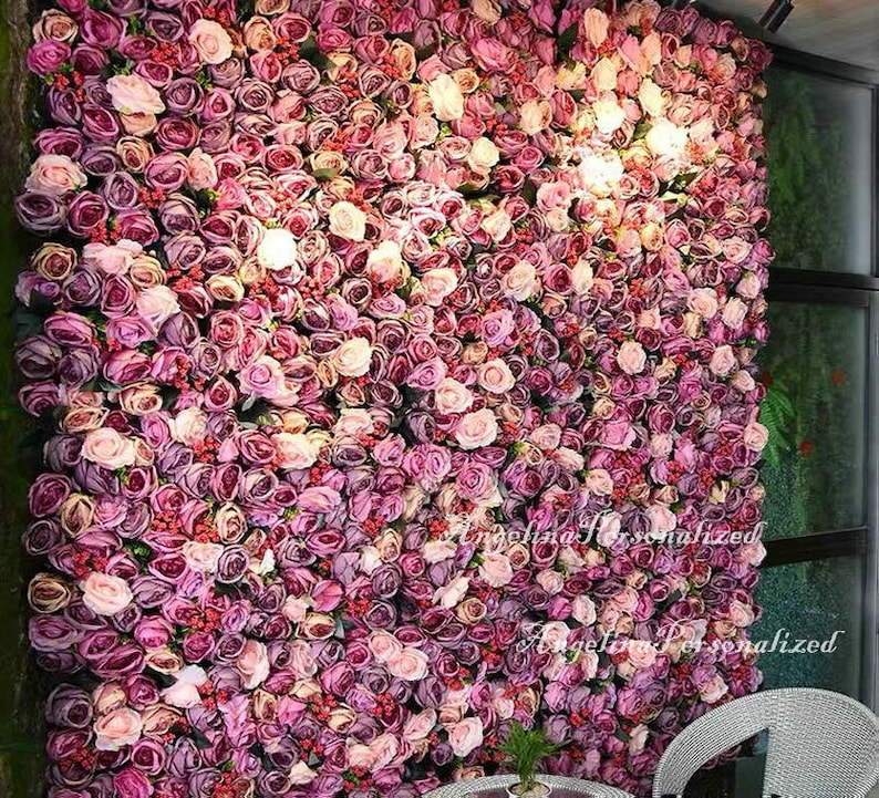 Blush Rose Flower Panels Artificial Green Plant Beauty Salon Wall Decor Flower Wall Flower Backdrop photography Flower style 1