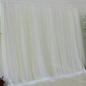 Custom Size Ivory Chiffon Tulle Backdrop: Wedding, Shower, Party