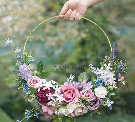 Buy Big Size Floral Hoop Gold Iron Metal Ring Wreath Garland Wedding  Decoration Baby Shower Floral Wreath Bride Flowers Dream Catcher Hoop Decor  Online in India - Etsy