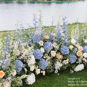 Giacinto azzurro cielo grande ortensia Sfondo pavimento fiore Fiori di campo per matrimonio Arco a terra composizioni floreali festoni angolari Fiori per navata nuziale