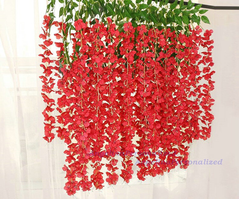 Wisteria Flower Vine 12pcs Fake Wisteria Flowers Garland With Etsy