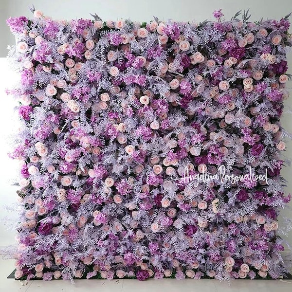 Purple Flower Wall, Lilac Flower Wall, Purple Floral Wall, Purple Wedding flower wall Wedding flwoer backdrop