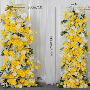 Yellow white Rose Hydrangea Phalaenopsis wedding Backdrop Arch backdropdecoration Floral Arrangement Three-dimensional flower arrangement