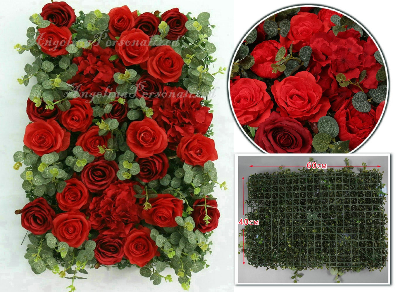 1pc Fleur Artificielle Murale Décorative Mur Fleurs Roses - Temu France