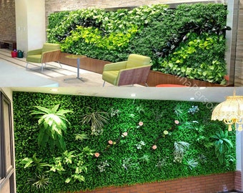 Artificial Green Plant Wall: Tropical Backdrop, Wedding Decor (40x60cm)