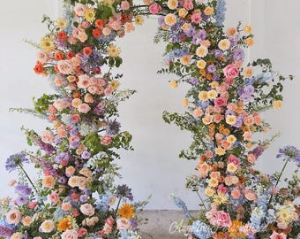 Wildflower Wedding Arch: Peach & Custard Floral Decor