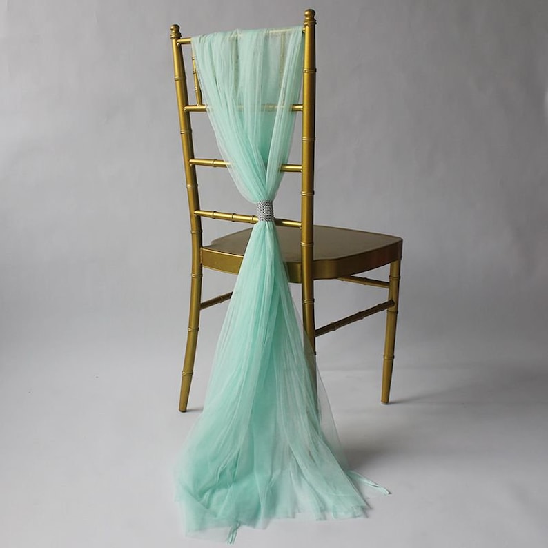 White Elegant Tulle Chair Sashes for Weddings Events Party Etsy