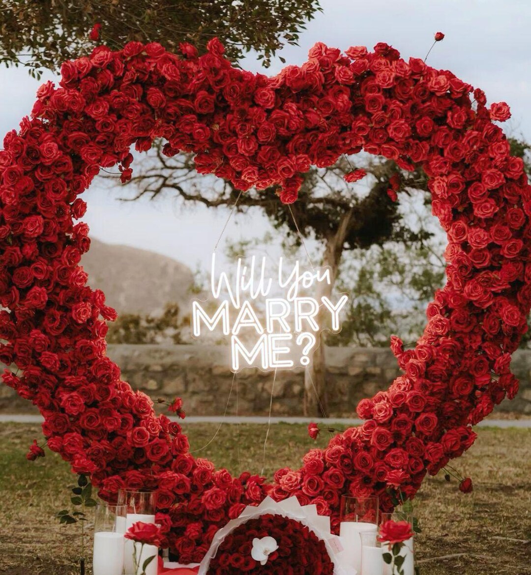Wedding Proposal Roses Burgundy Rose Wedding Arch: Proposal Decor Arrangement - Etsy