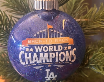 2025 Back to Back Dodgers World Series Champions Ornament  LAD Los Angeles
