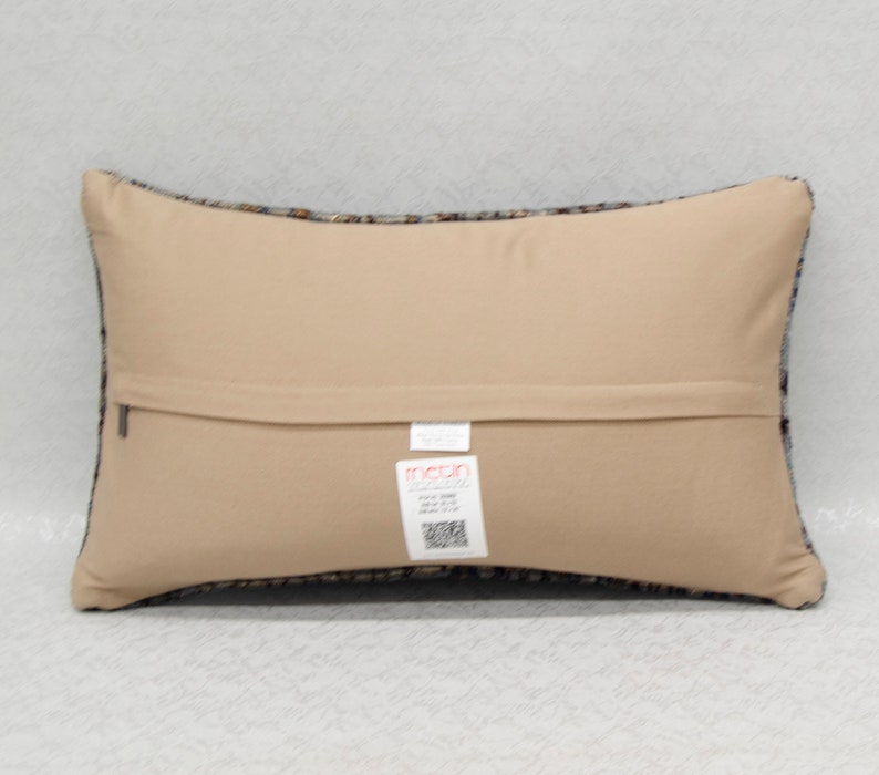 Dark Gray Pillow Over Dyed Pillow Nomadic Pillow Tribal Pillow size : 12/' x 20/' inches Turkish Vintage Carpet Pillow Cover