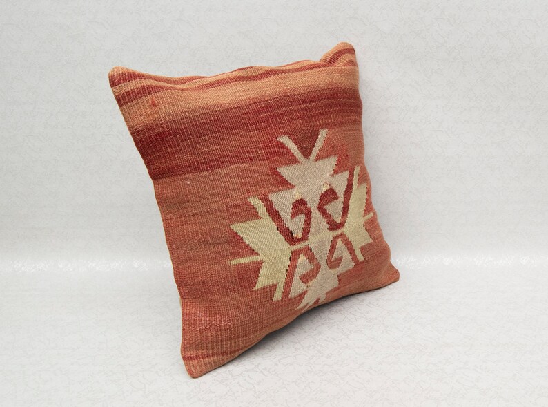 Nomadic Pillow Tribal Pillow size : 16/'x16/' inches Turkish Vintage Natural Kilim Pillow Cover
