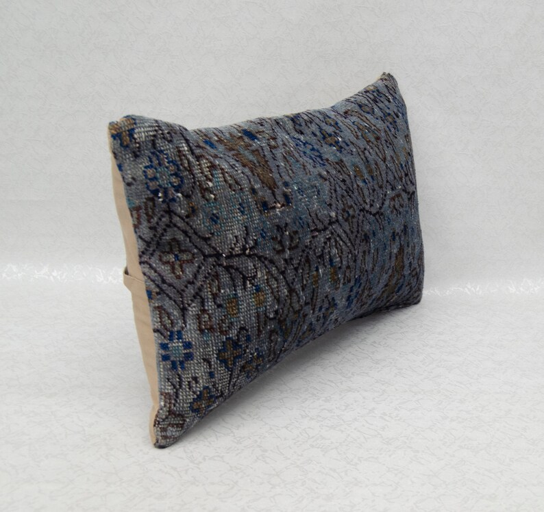 Dark Gray Pillow Over Dyed Pillow Nomadic Pillow Tribal Pillow size : 12/' x 20/' inches Turkish Vintage Carpet Pillow Cover
