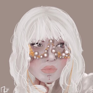 Pink Pearls Portrait Print