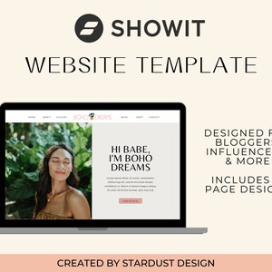 Showit Website Design Template | Website Design for Bloggers, Business Owners, and Influencers | Bohemian Website Template