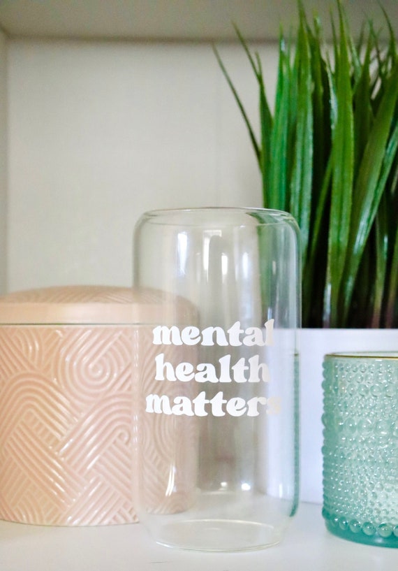 Mental Health Matters Beer Can Glass Iced Coffee Glass 