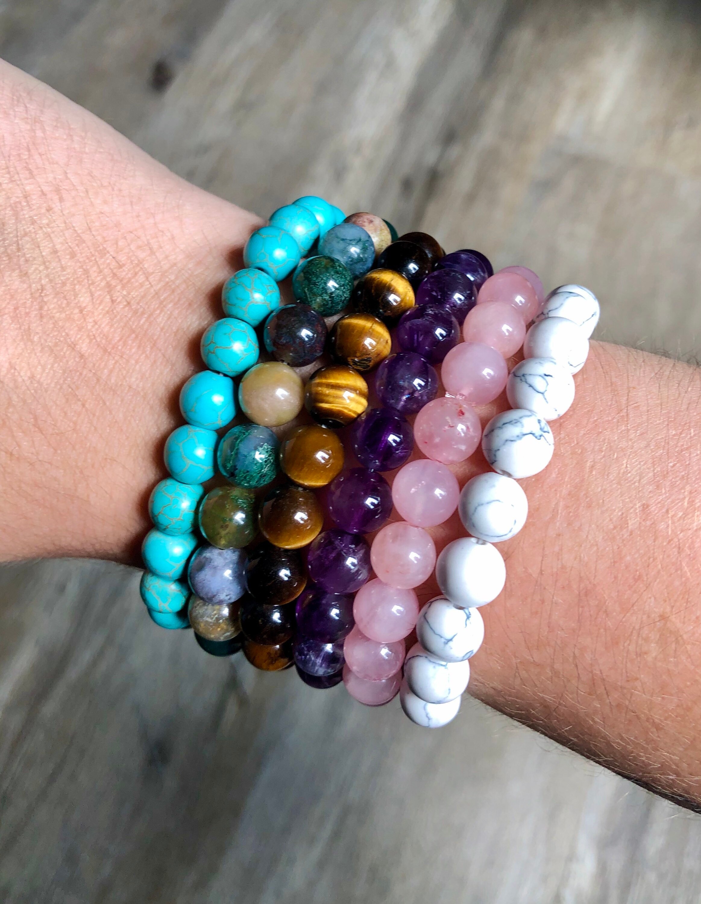 Gemstone Beaded Bracelets - Etsy