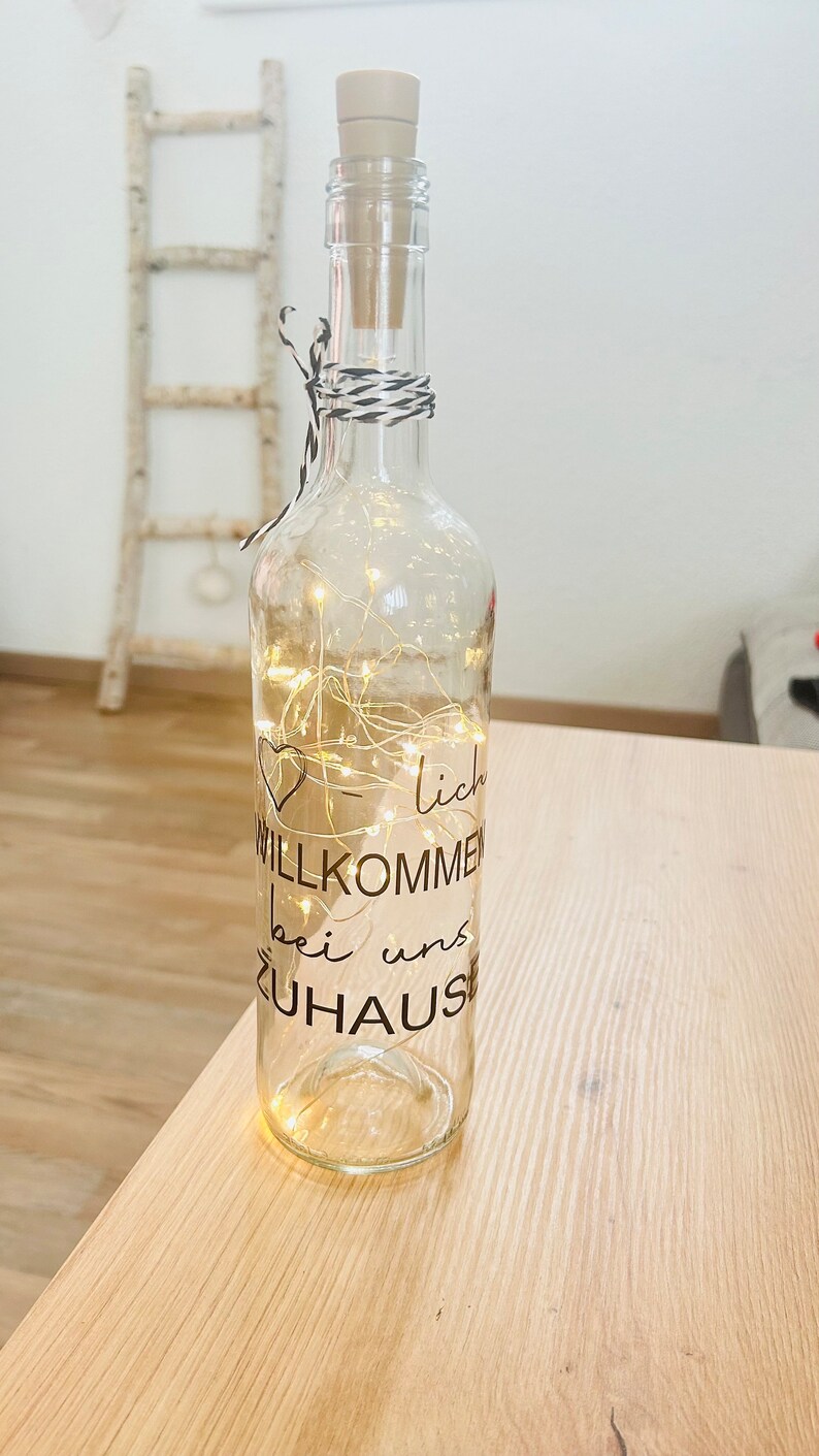 GmbH Lichterflasche Mit LED – Weihnachtsbaum-Deko, 30 Cm, Batteriebetrieben, Warmweiß
