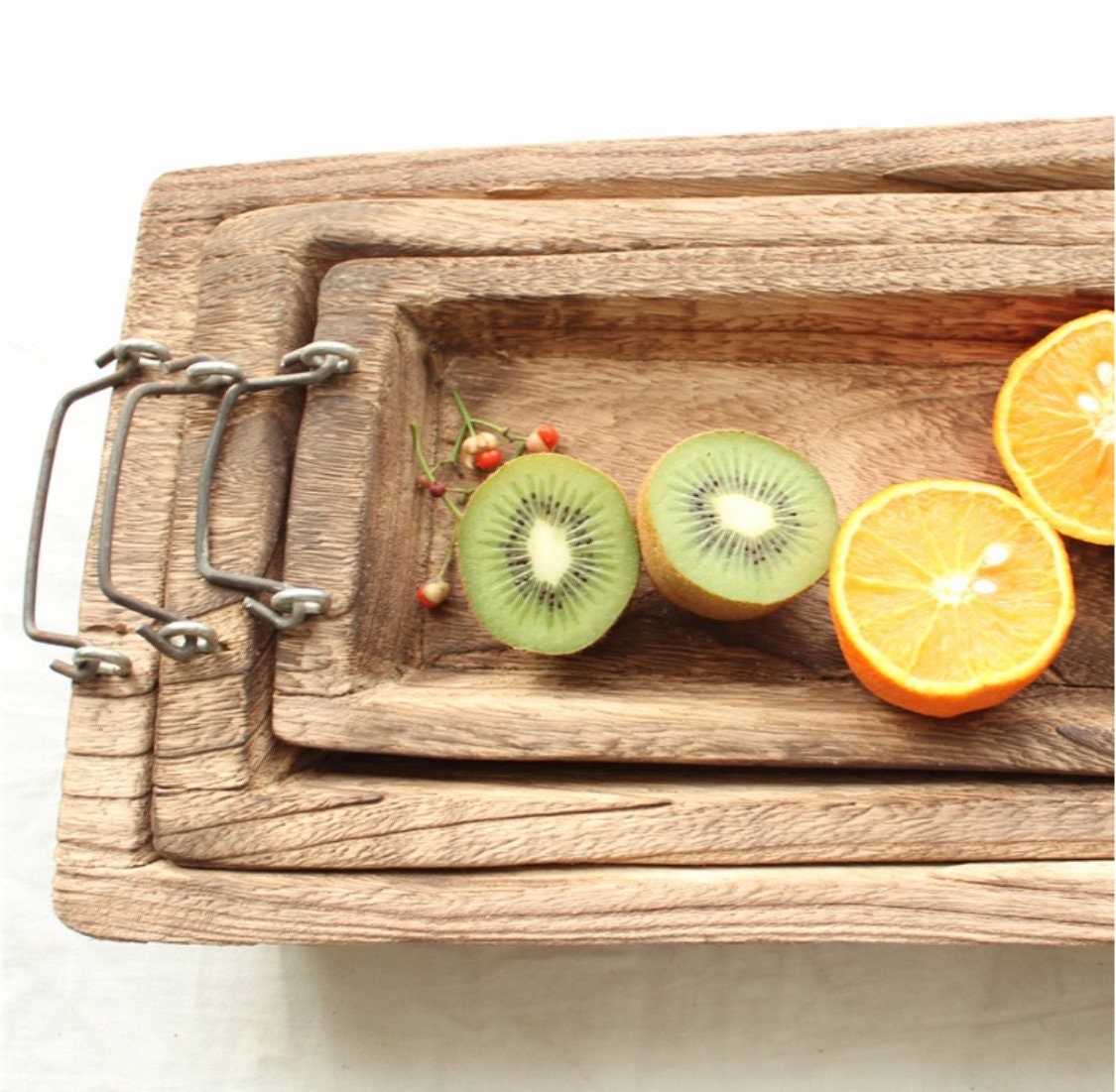 Natural Wood Fruit Tray Natural Whole Log Tray Wood Serving Etsy