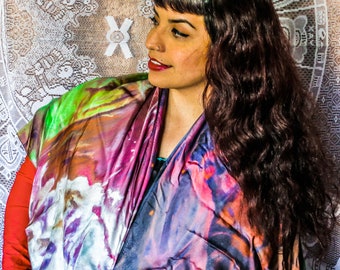 10 bufandas cósmicas diferentes Pañuelo para la cabeza de sarga de seda de 72" 1/2 TODAS las ganancias se destinan a los suministros y materiales necesarios 4 artistas indígenas