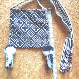 8" x 8" Huichol Bag morrales RARE Huichol Geometric Stitch Textile  Native Art Indigenous Hand Embroidery Pre-Hispanic Design