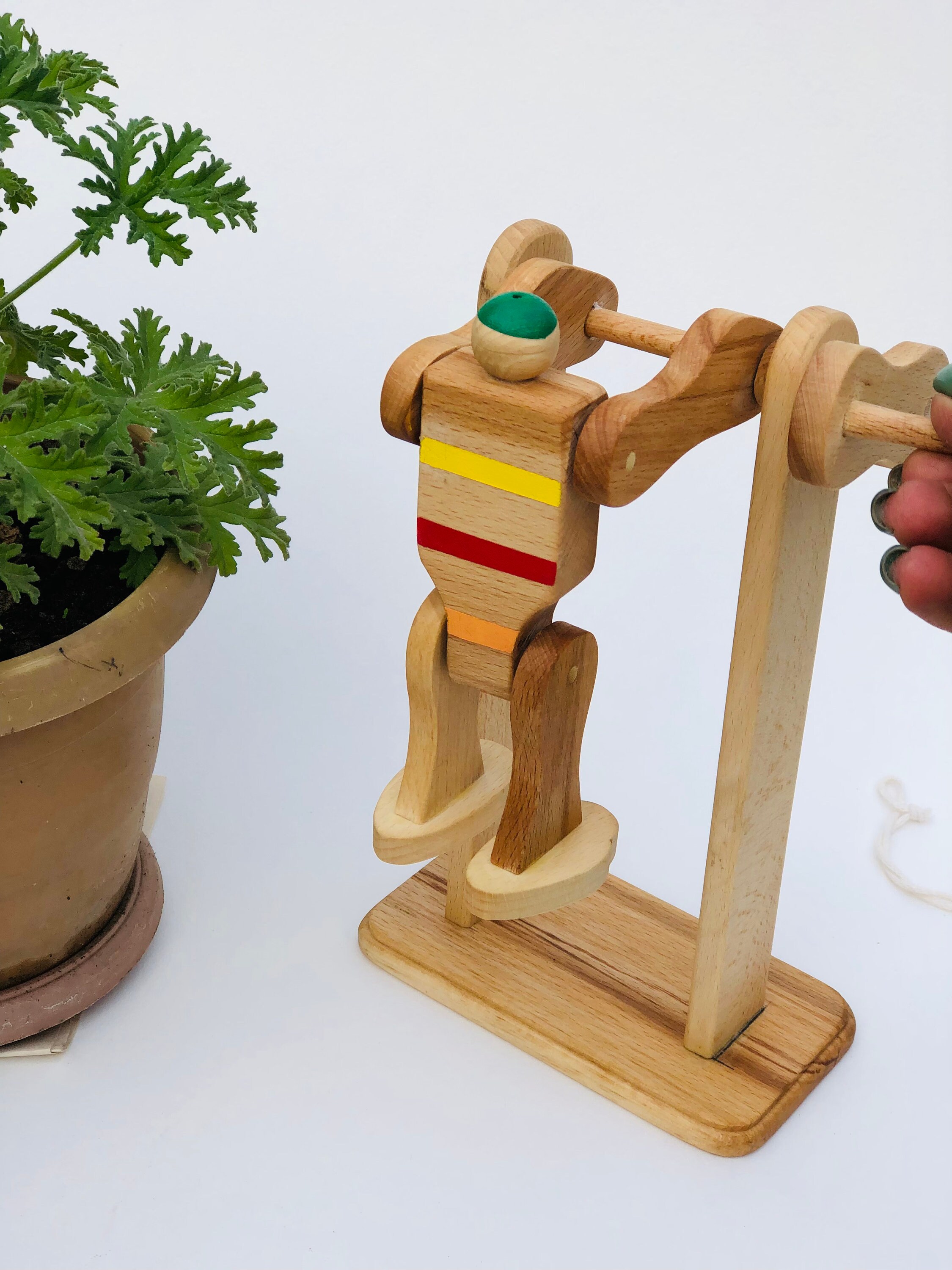 Wooden Creative Toy Decor Wooden Toy Wooden Toy Acrobat Etsy UK