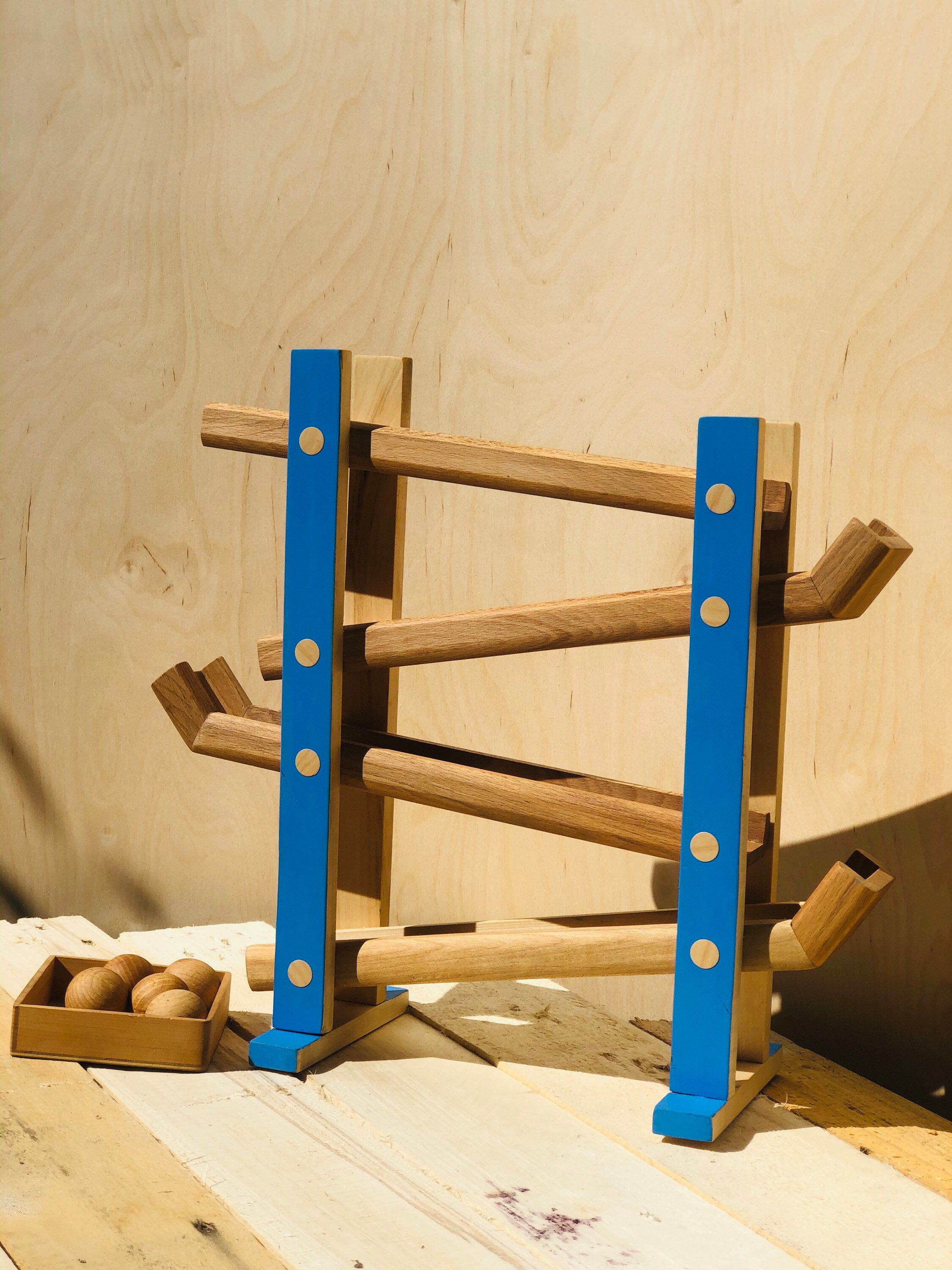 Wooden marble run developing handmade wooden toys for Etsy