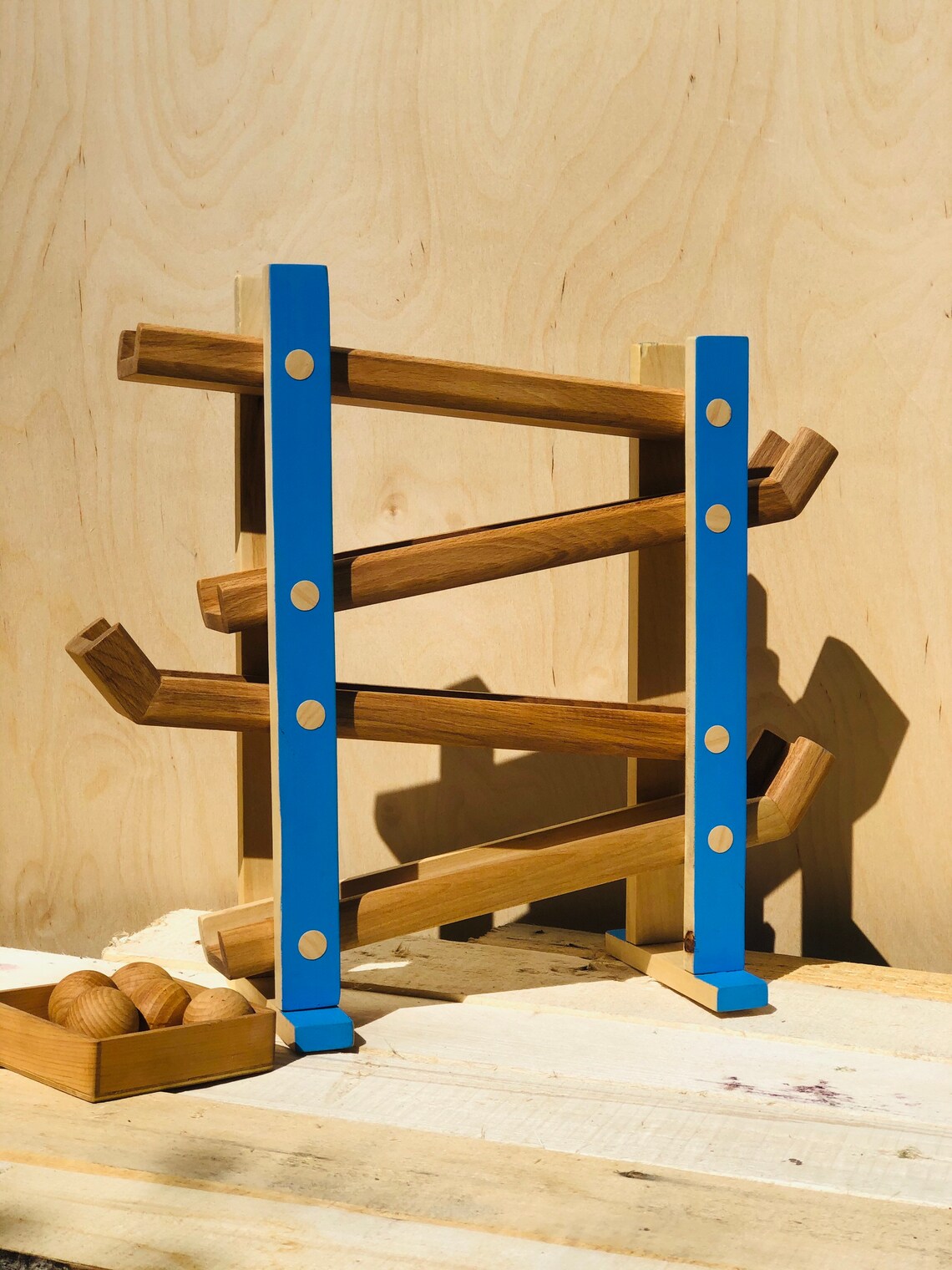 Wooden marble run developing handmade wooden toys for Etsy