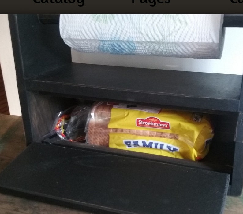 Paper Towel Holder With Bread Box Etsy