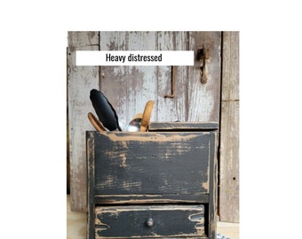 Handmade Distressed Pine Kitchen Organizer, Rustic Countertop Storage