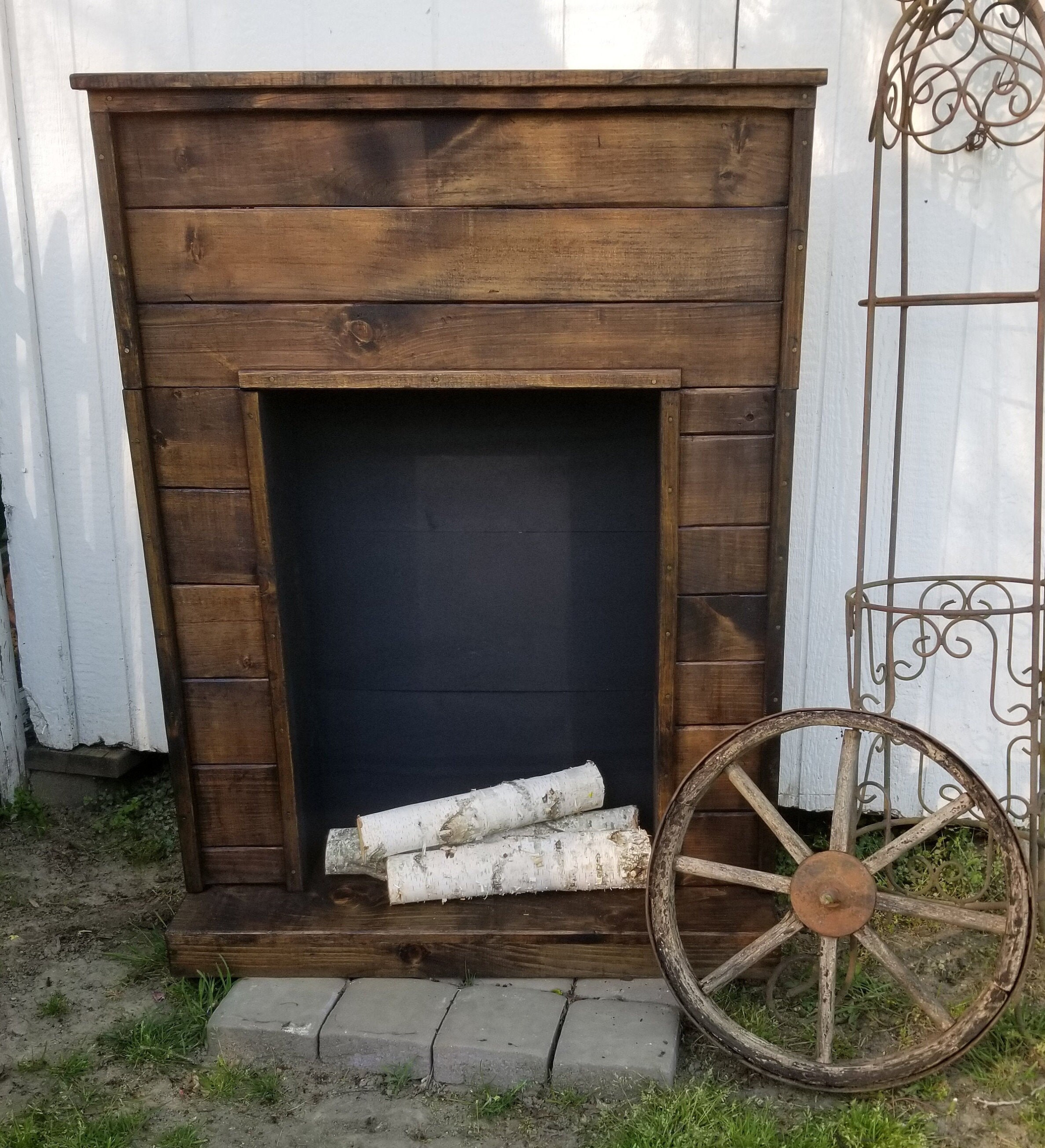 Faux Fireplace / Shiplap Style With Base - Etsy
