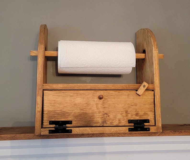 Paper Towel Holder With Bread Box Etsy