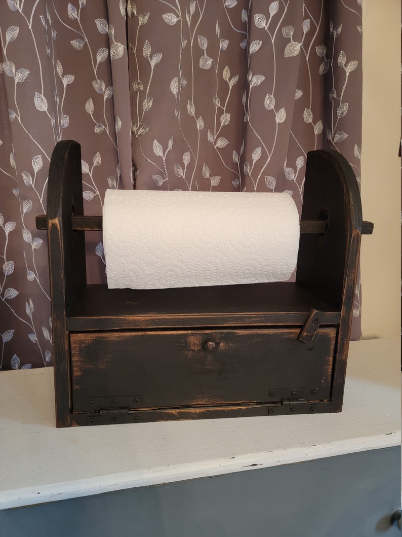Paper Towel Holder With Bread Box Etsy