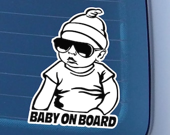 Baby sticker for the car - Baby on Board Car Sticker Funny Sticker Hangover Carlos Bub cool - autocollant fun kids decal vinyl