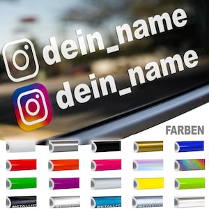 Instagram Aufkleber Namen selbst gestalten für Seiten Werbung - Auto Tuning Jdm Dein Namen mit Logo - Autoaufkleber Social Text Sticker
