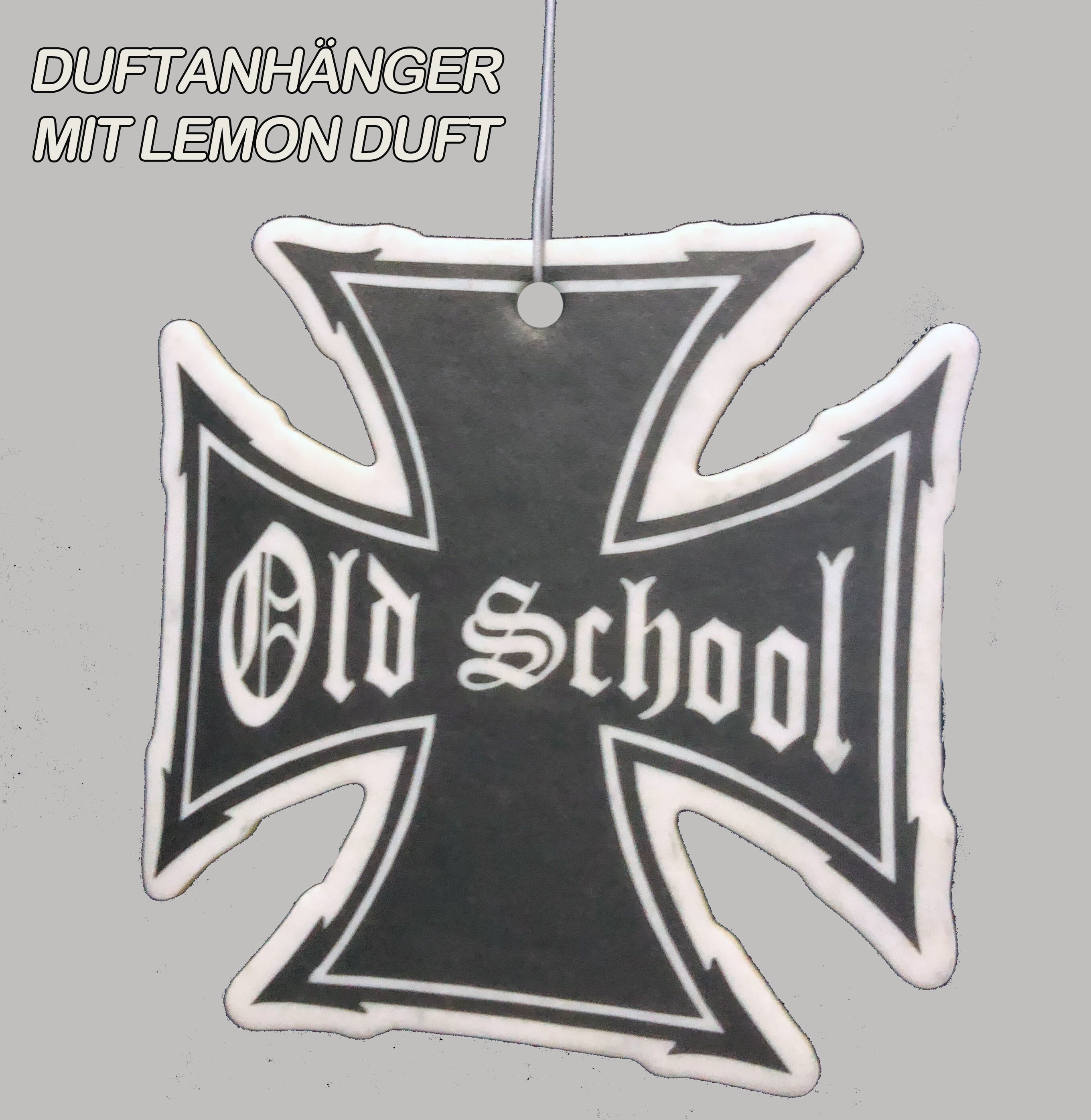 OLD SCHOOL STICKER FRAGRANCE PENDANT Tuning Set 4 Pieces Car Fragrance &  Sticker Iron Cross Cross Vinyl Pack 