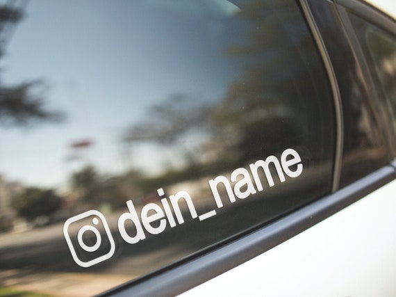 Instagram Aufkleber Namen selbst gestalten für Seiten Werbung Auto