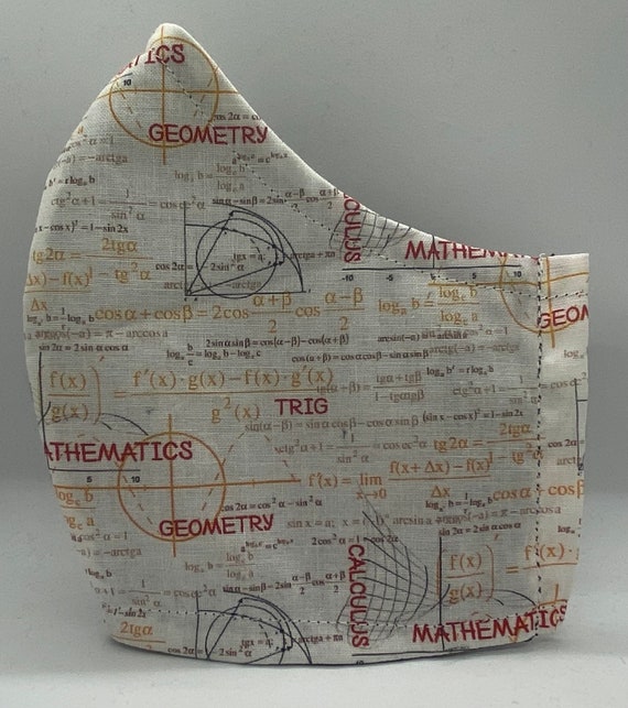Math Equations Novelty Fitted Face Masks Filter Pocket Etsy