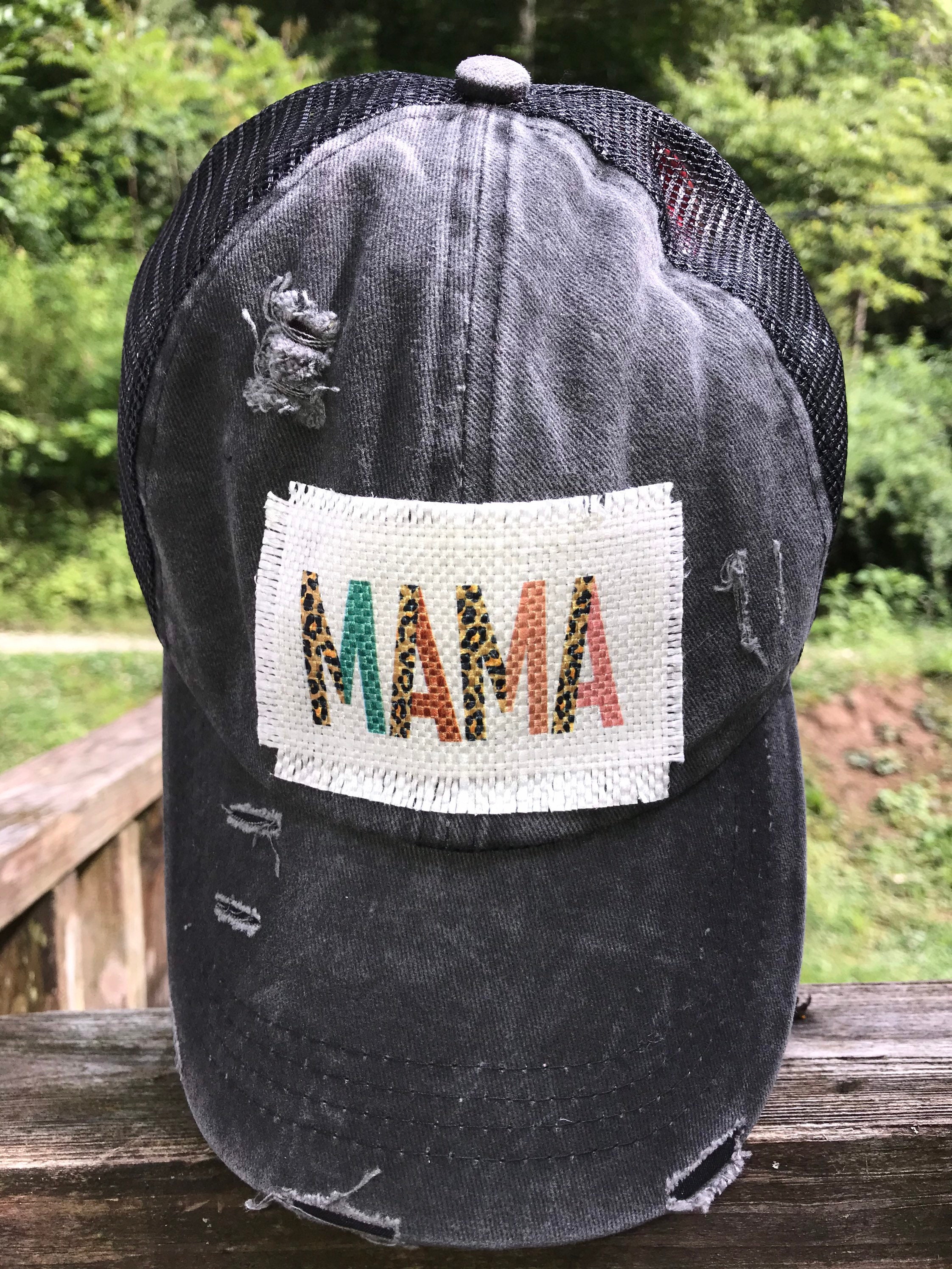 Leopard print ball cap with sublimated patch Etsy