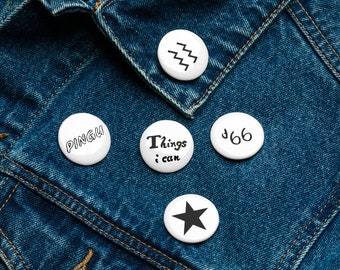 Harry tattoos set of pin buttons