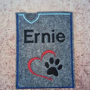 Impfpass Hülle Hund personalisiert / Heimtierausweis Hülle / EU-Heimtierausweis Hülle aus Filz
