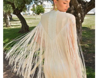 Flamenco cape/Fringed shawl/Guest cape/Flamenco accessories/Fair accessory/Wedding cape/Flamenco shawl/Handmade cape