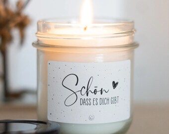 Handgegossene Kerze im Glas – Vegan, Umweltfreundlich, Elegante Dekoration, Frei von Duftstoffen, Besondere Geschenkidee für deine Freundin
